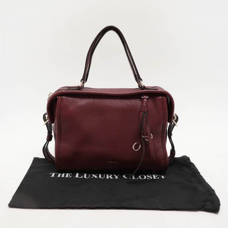 Pre Owned DKNY Burgundy Leather Satchel