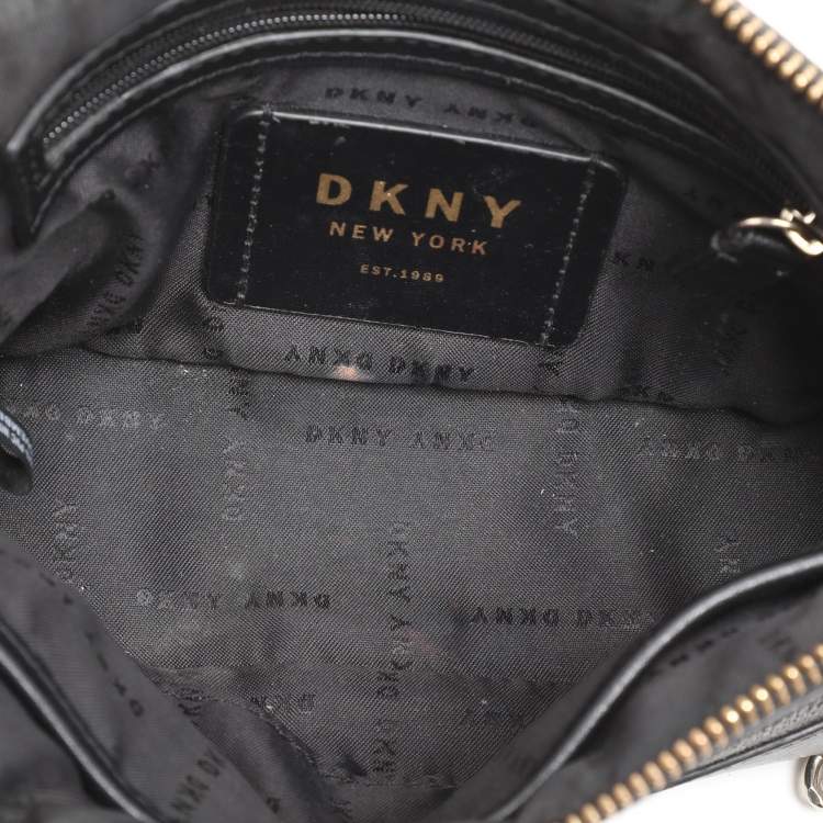Pre Owned DKNY Grey Leather and PVC Crossbody Bag