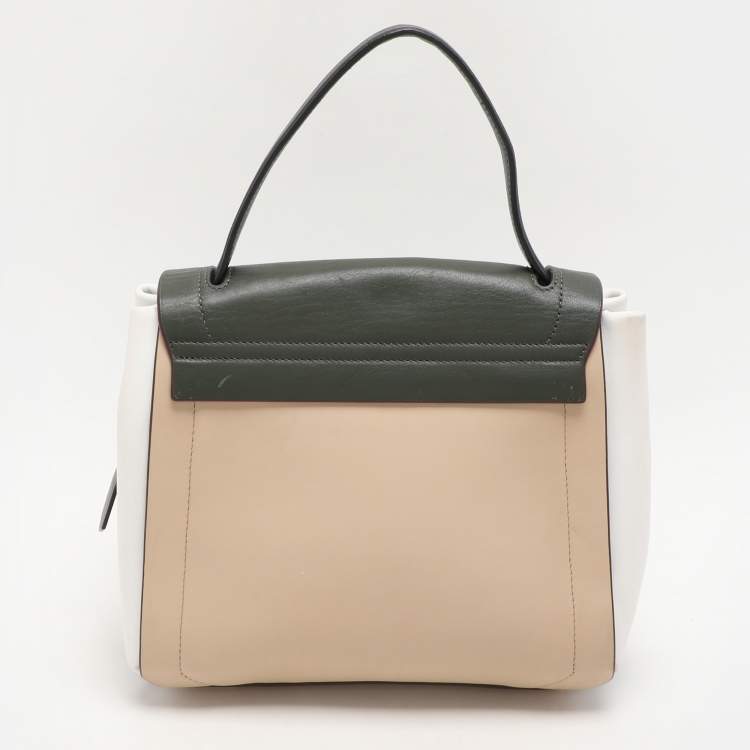 Pre Owned Dkny Tricolor Leather Top Handle Bag