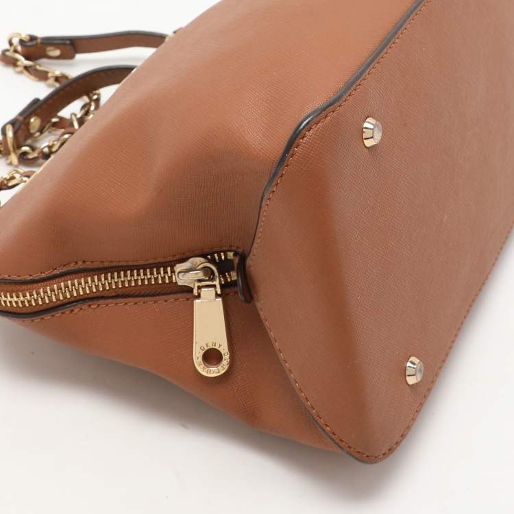 Pre Owned DKNY Brown Leather Bryant Park Shoulder Bags