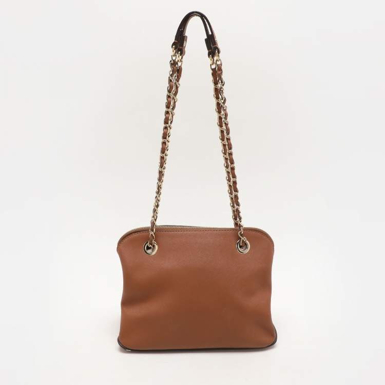 Pre Owned DKNY Brown Leather Bryant Park Shoulder Bags