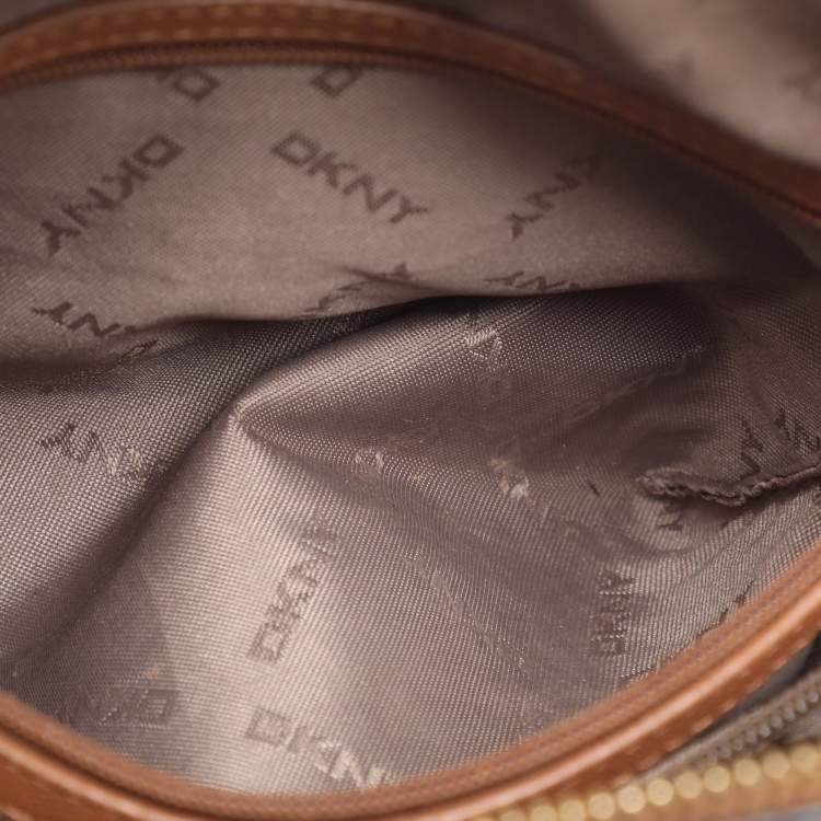 Pre Owned DKNY Brown Leather Bryant Park Shoulder Bags