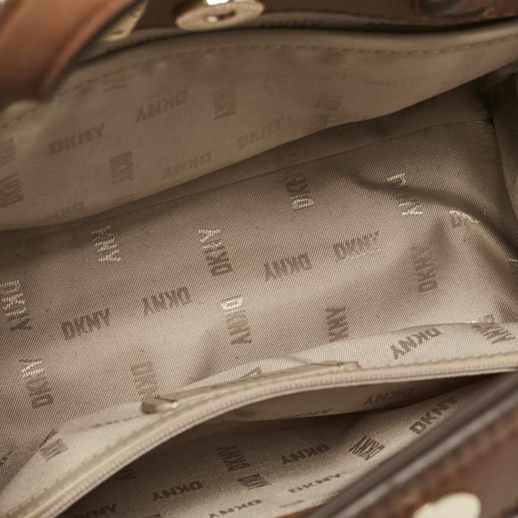 Pre Owned Dkny Brown Leather Small Alison Tote