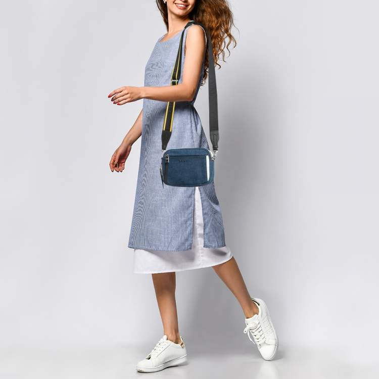 Pre Owned DKNY Blue Denim Abby Camera Crossbody Bag