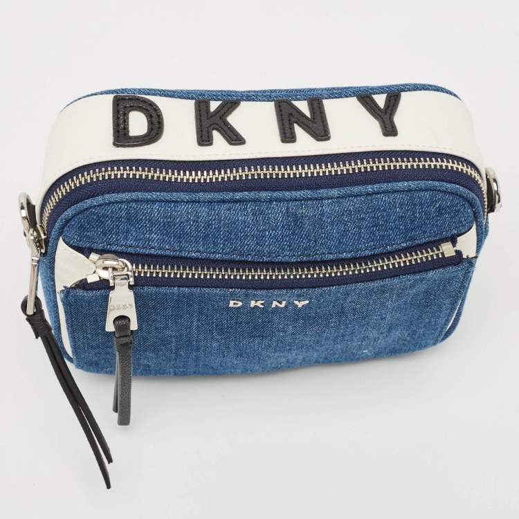 Pre Owned DKNY Blue Denim Abby Camera Crossbody Bag