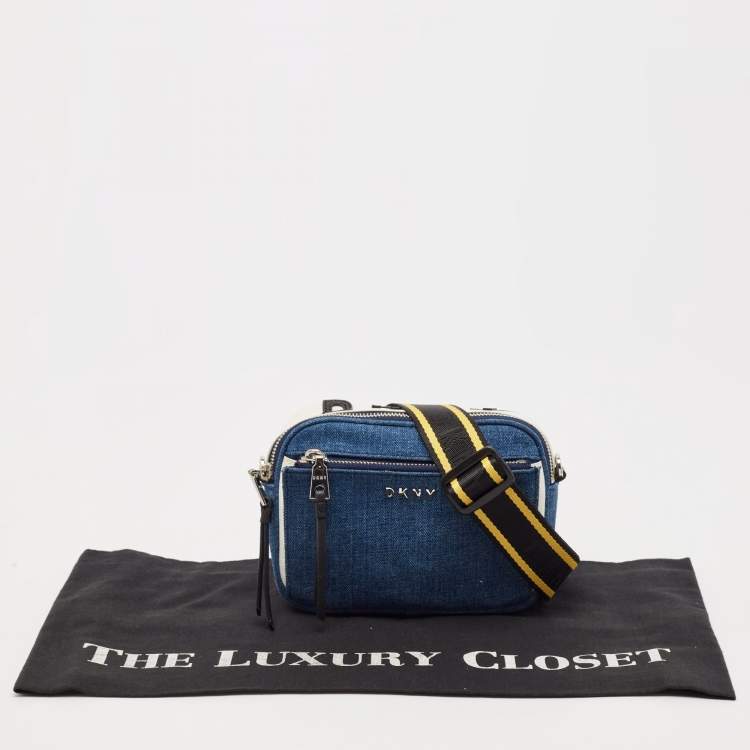 Pre Owned DKNY Blue Denim Abby Camera Crossbody Bag