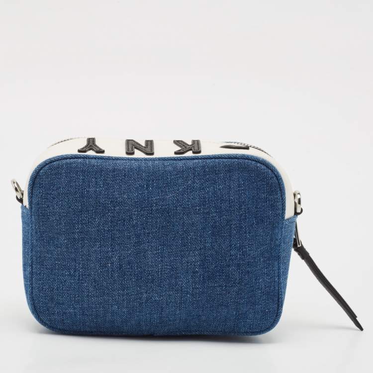 Pre Owned DKNY Blue Denim Abby Camera Crossbody Bag