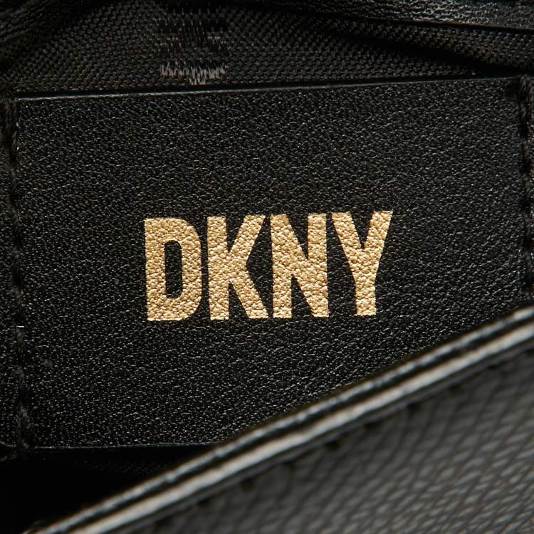 Pre Owned DKNY Black Leather Flap Shoulder Bag