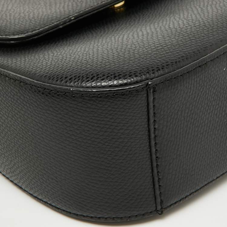Pre Owned DKNY Black Leather Flap Shoulder Bag