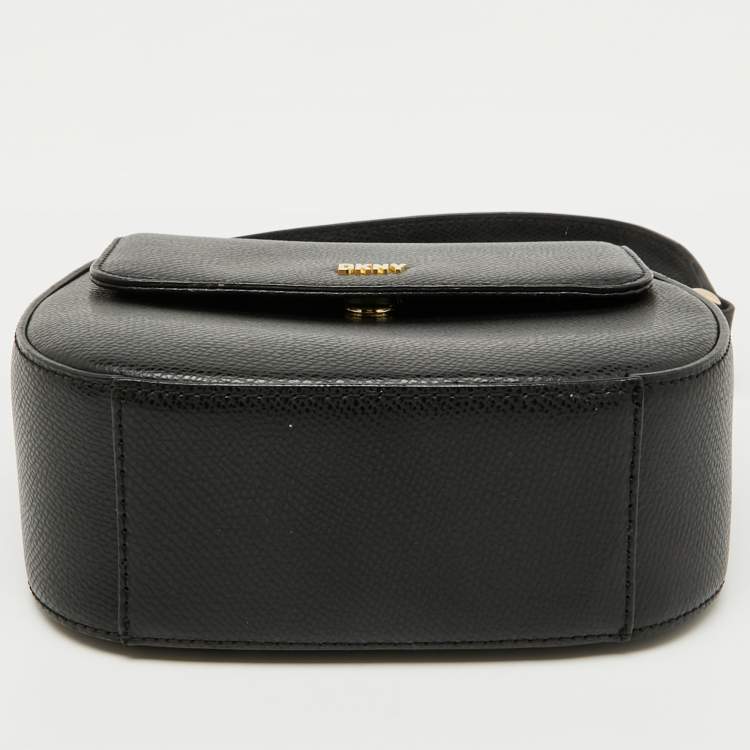 Pre Owned DKNY Black Leather Flap Shoulder Bag