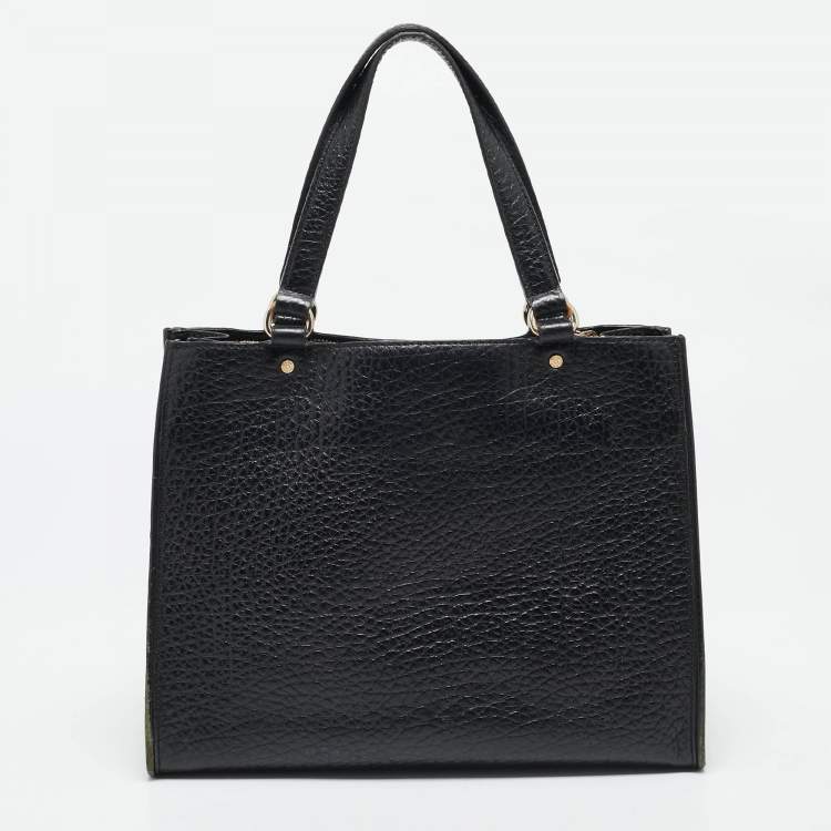 Pre Owned DKNY Black Grain Leather Beekman French Tote