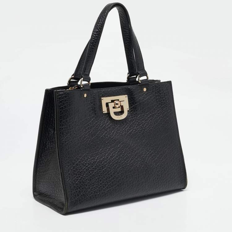 Pre Owned DKNY Black Grain Leather Beekman French Tote
