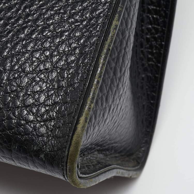 Pre Owned DKNY Black Grain Leather Beekman French Tote