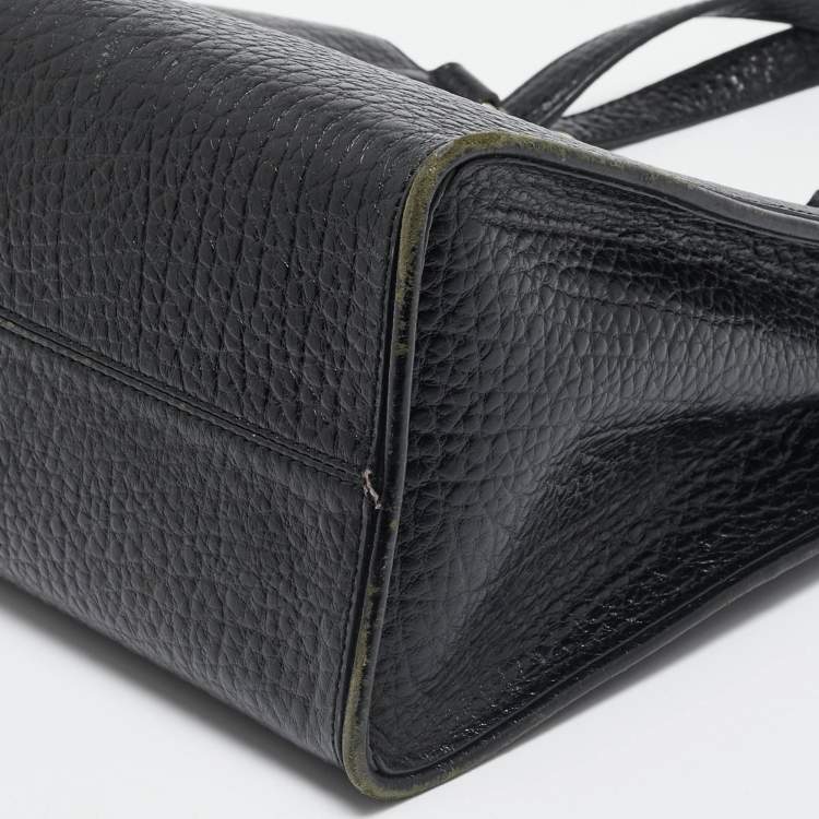 Pre Owned DKNY Black Grain Leather Beekman French Tote