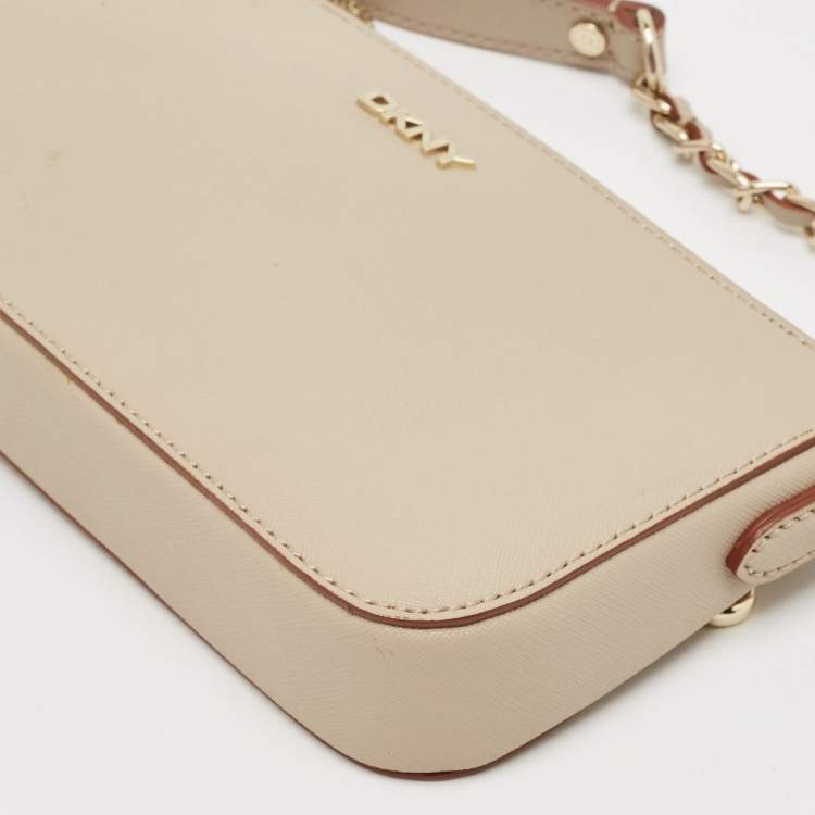 Pre Owned DKNY Beige Leather Sutton Crossbody Bag