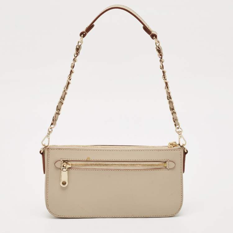 Pre Owned DKNY Beige Leather Sutton Crossbody Bag