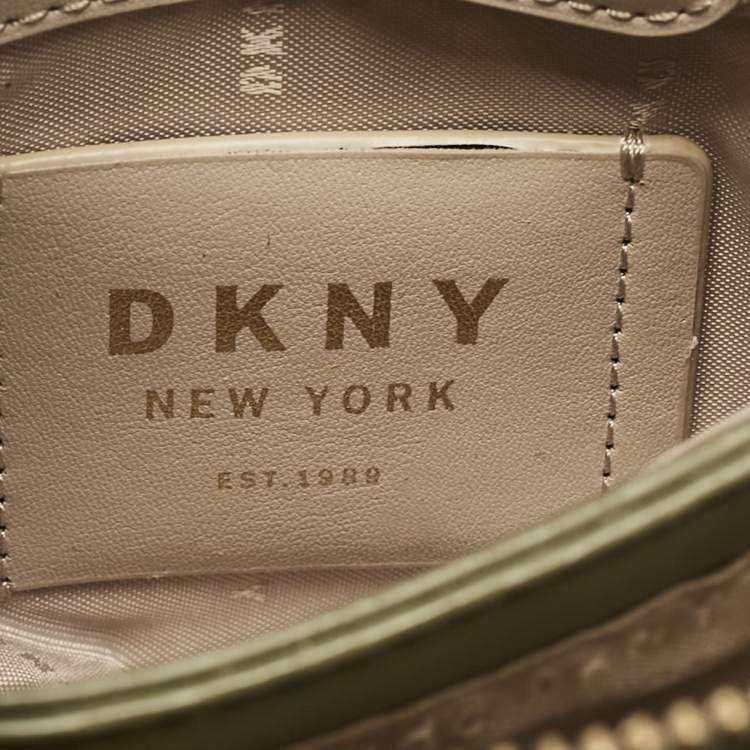 Pre Owned Dkny Olive Green Leather Paige Tote