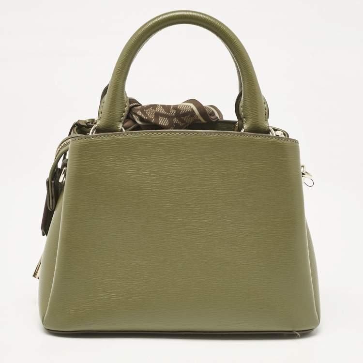 Pre Owned Dkny Olive Green Leather Paige Tote