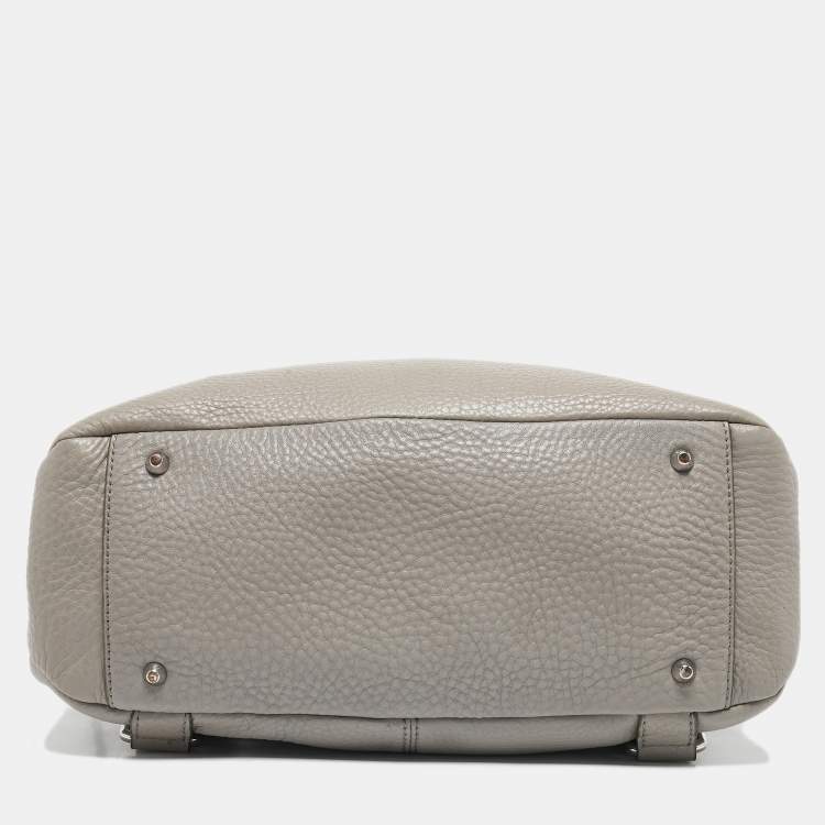 Pre Owned DKNY Grey Leather Convertible Backpack