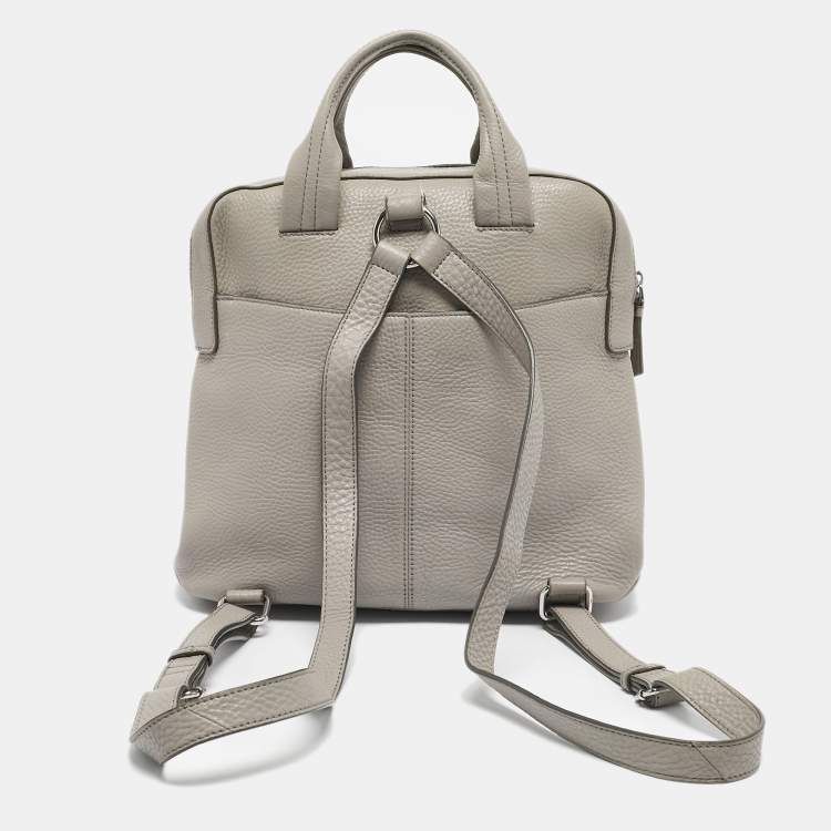 Pre Owned DKNY Grey Leather Convertible Backpack