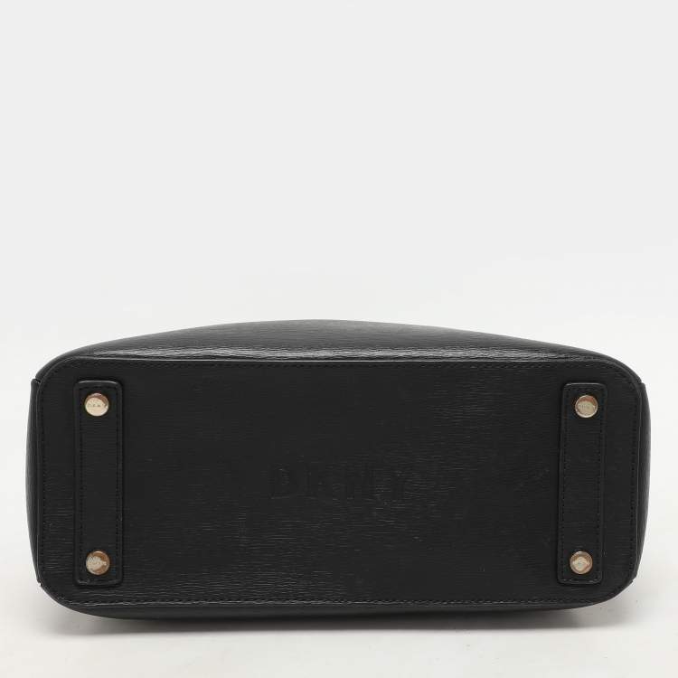 Pre Owned DKNY Black Textured Leather Paige Tote