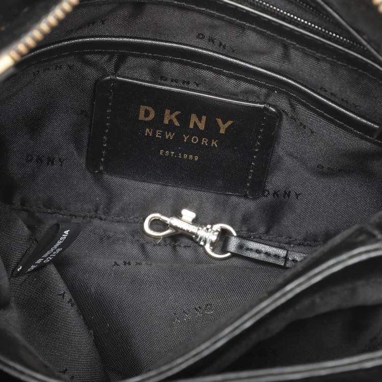 Pre Owned DKNY Black Textured Leather Paige Tote