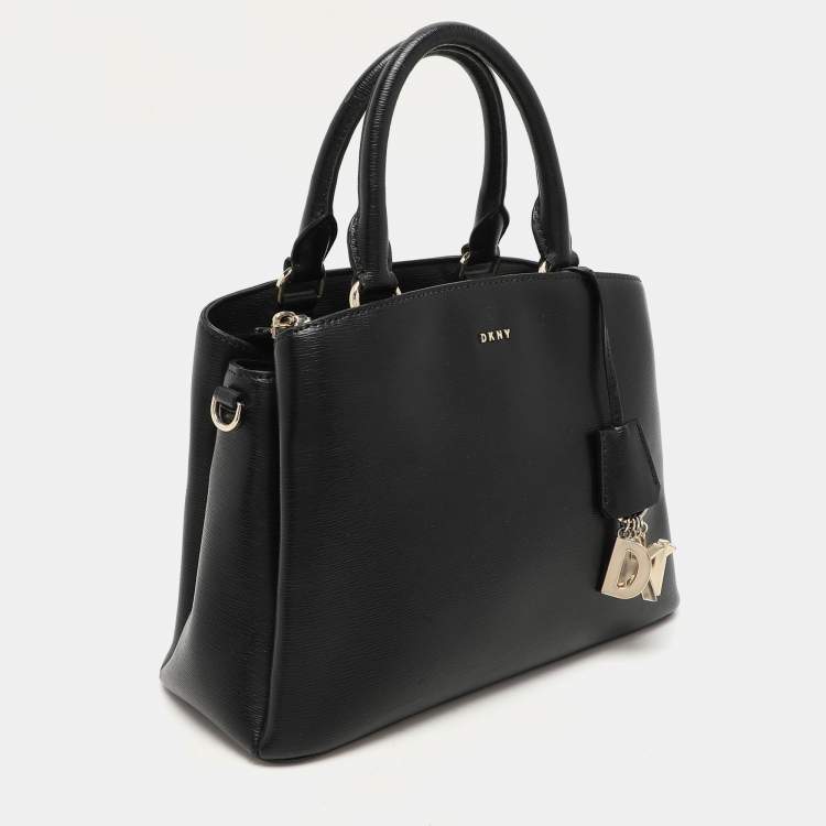 Pre Owned DKNY Black Textured Leather Paige Tote