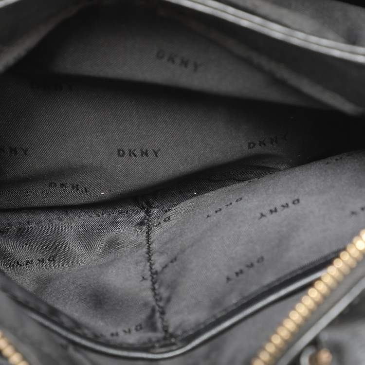 Pre Owned DKNY Black Textured Leather Paige Tote