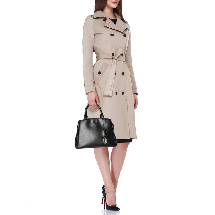 Pre Owned DKNY Black Textured Leather Paige Tote