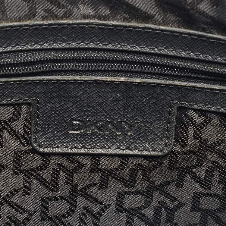 Pre Owned DKNY Dark Brown Saffiano Leather Bryant Park Zip Crossbody Bag