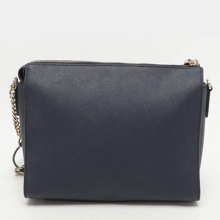 Pre Owned Dkny Blue Leather Bryant Crossbody Bag