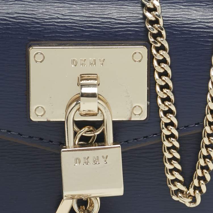 Pre Owned DKNY Navy Blue Leather Elissa Micro Mini Bag