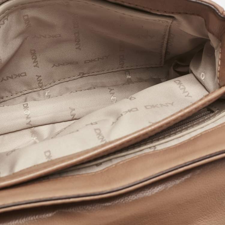 Pre Owned DKNY Brown Quilted Leather Allen Crossbody Bag