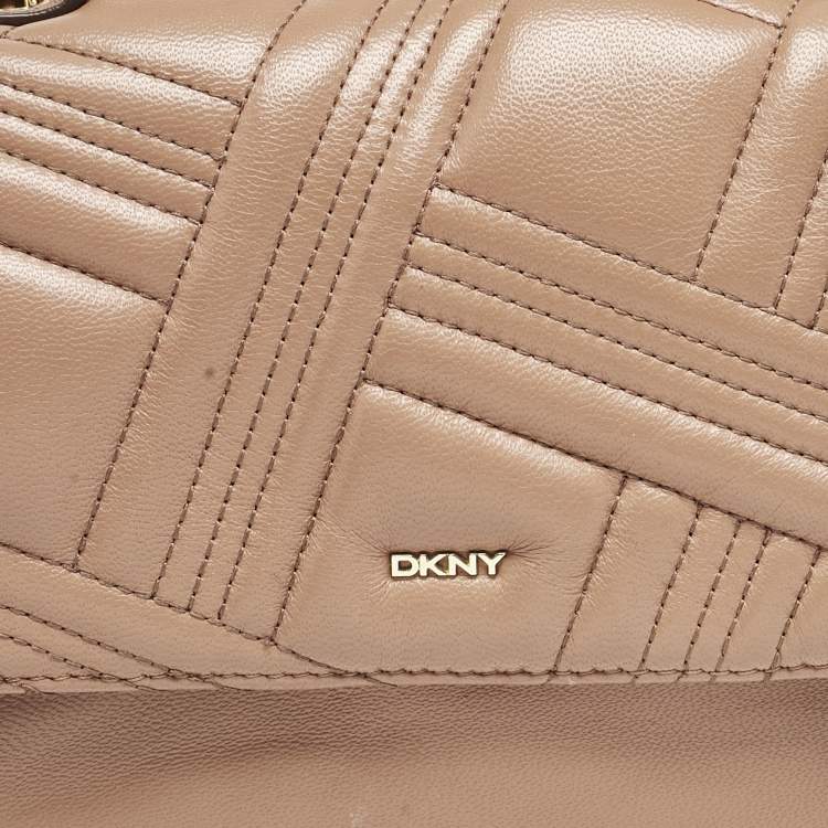 Pre Owned DKNY Brown Quilted Leather Allen Crossbody Bag