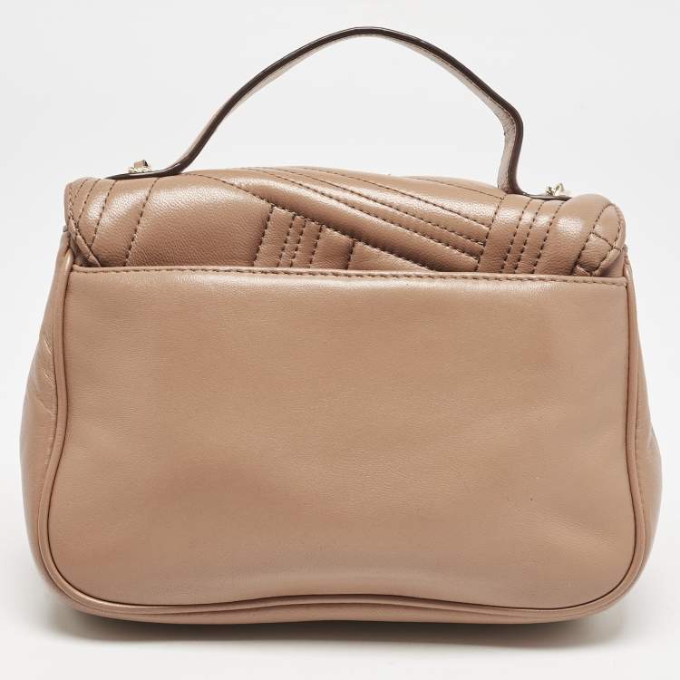 Pre Owned DKNY Brown Quilted Leather Allen Crossbody Bag