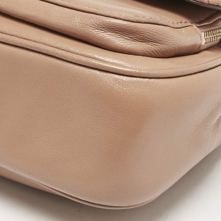Pre Owned DKNY Brown Quilted Leather Allen Crossbody Bag