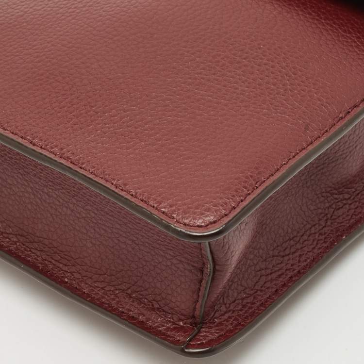 Pre Owned DKNY Burgundy Leather Elissa North South Crossbody Bag