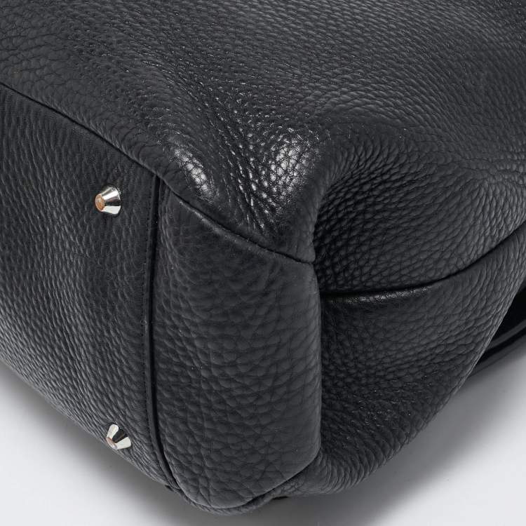 Pre Owned DKNY Black Grain Leather Two Way Backpack