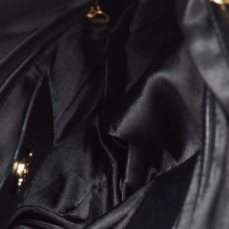 Pre Owned DKNY Black Signature Canvas and Leather Chain Shoulder Bag