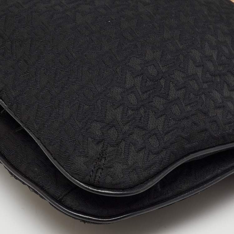 Pre Owned DKNY Black Signature Canvas and Leather Chain Shoulder Bag