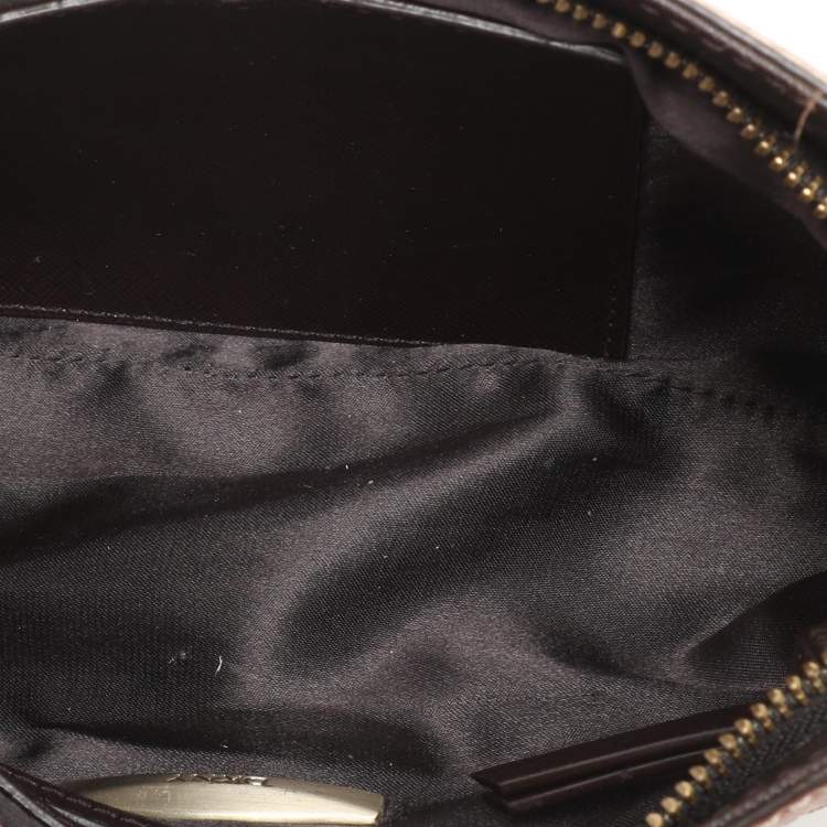 Pre Owned DKNY Beige/Brown Signature Canvas and Leather Shoulder Bag