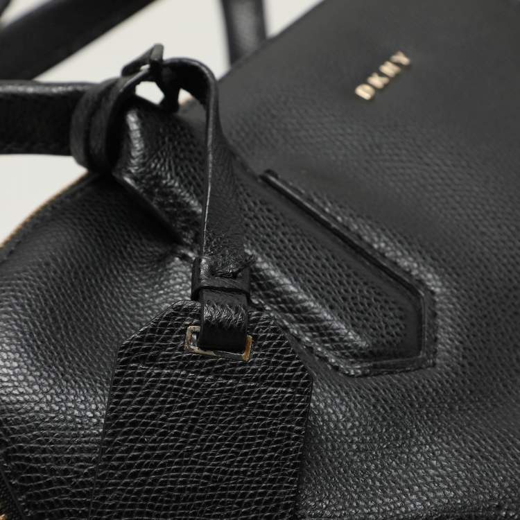 Pre Owned DKNY Black Leather Dome Satchel