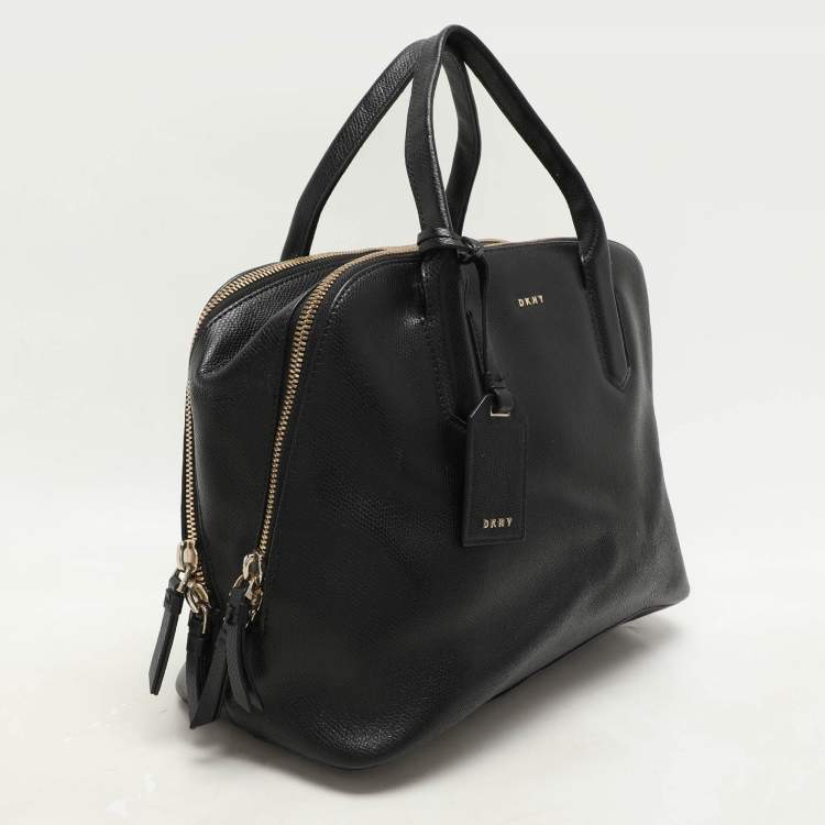 Pre Owned DKNY Black Leather Dome Satchel