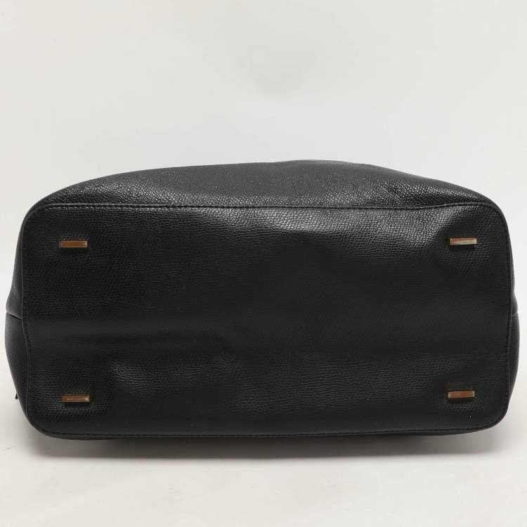 Pre Owned DKNY Black Leather Dome Satchel