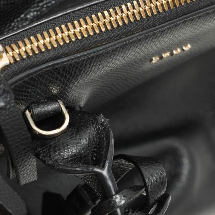 Pre Owned DKNY Black Leather Dome Satchel