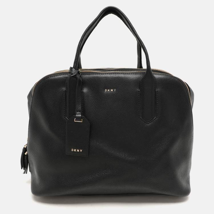 Pre Owned DKNY Black Leather Dome Satchel