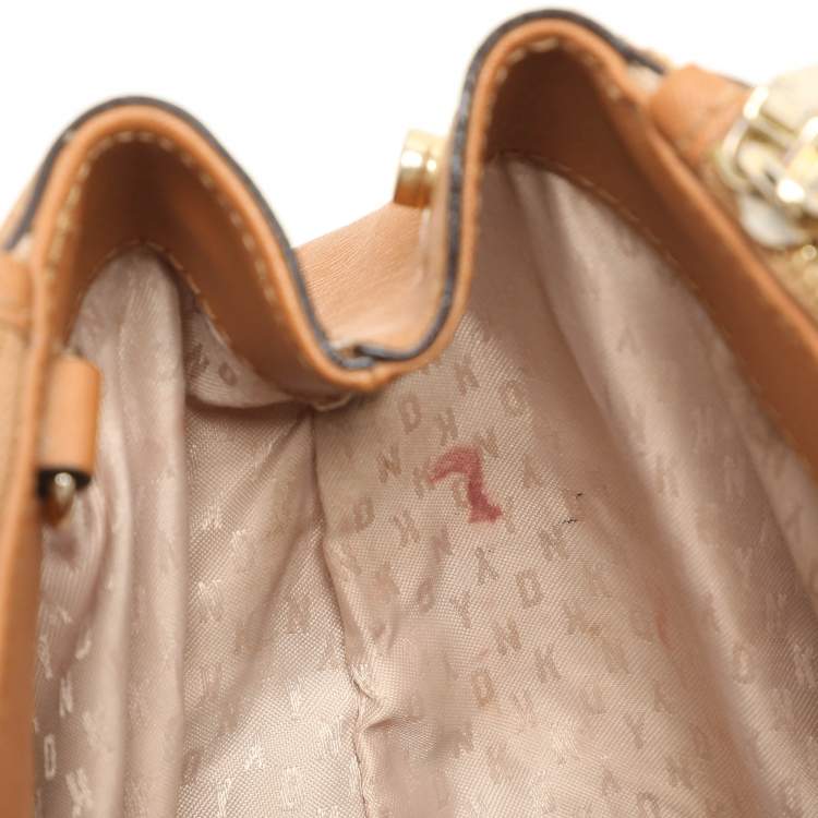 Pre Owned DKNY Brown Leather Bryant Park Satchel