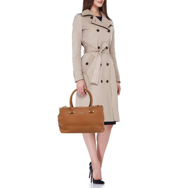 Pre Owned DKNY Brown Leather Bryant Park Satchel