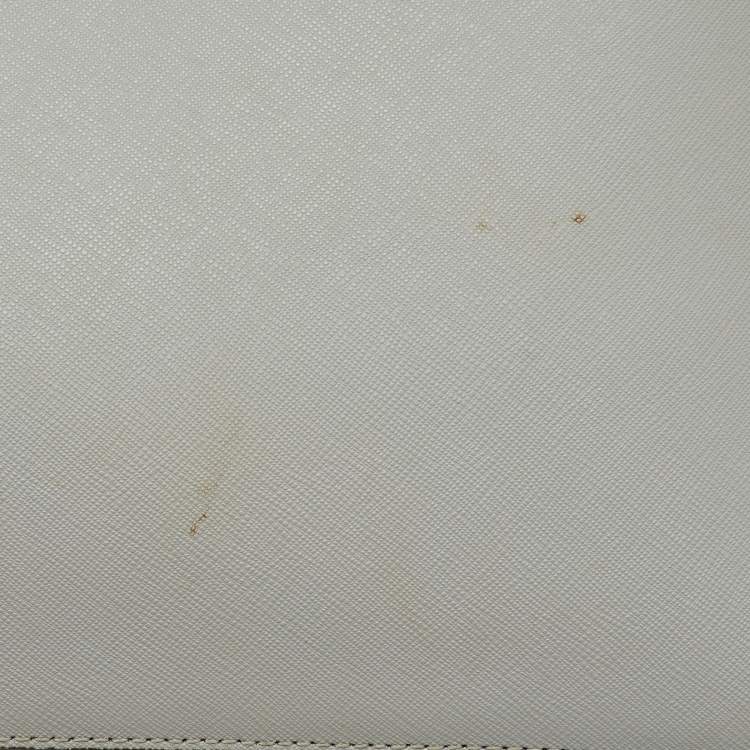 Pre Owned DKNY Light Grey Saffiano Leather Chain Tote