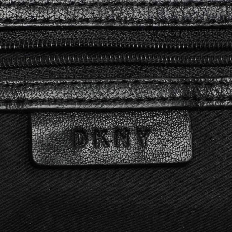 Pre Owned DKNY Black Quilted Leather Chain Tote